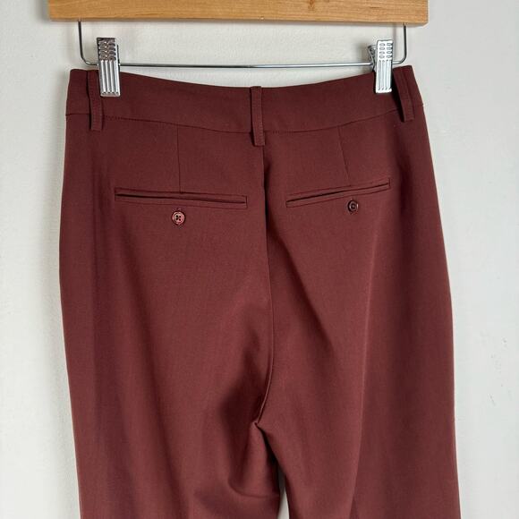 Paige Aracelli High Rise Trouser Pant Mahogany Brown Size 0 Suit Trousers NWOT - Picture 15 of 16